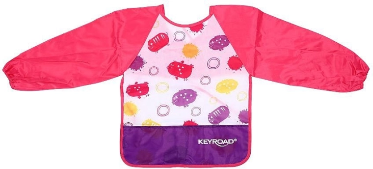 Şorţ pentru educaţie plastică cu mâneci Keyroad, roz