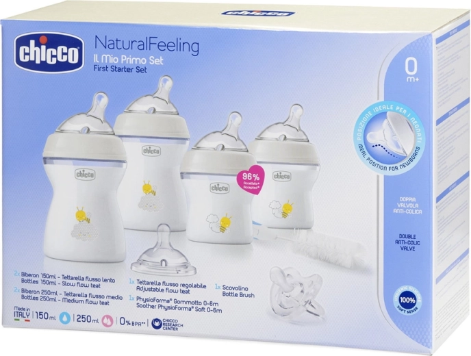 Chicco set de start pentru nou-născuți Natural Feeling, neutru, 0m+