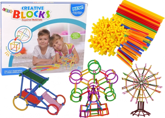 Set de construcție cu bețe și paie