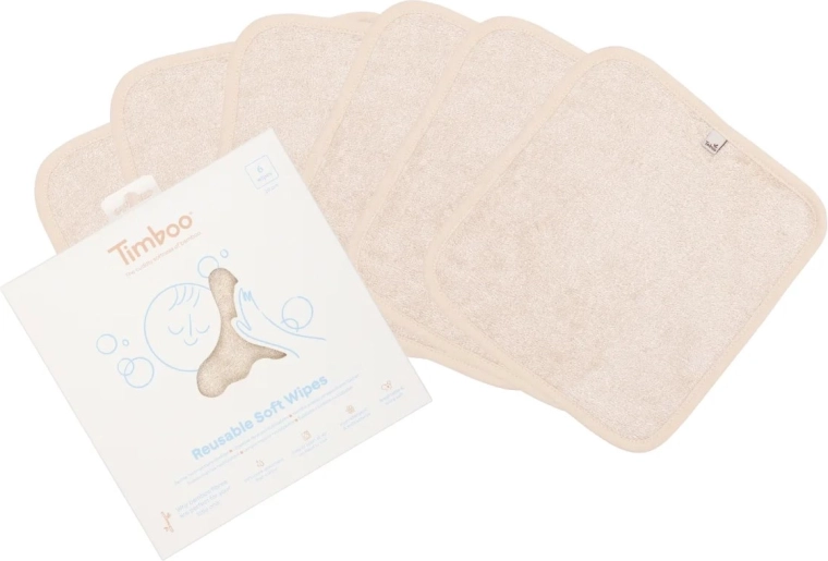 Timboo șervețele moi reutilizabile frosted almond (6 buc)
