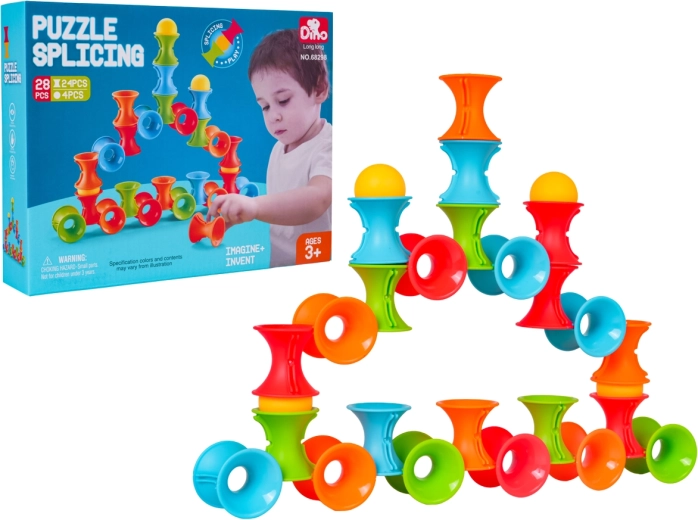 Set de construcție îndemânare cu role colorate și bile