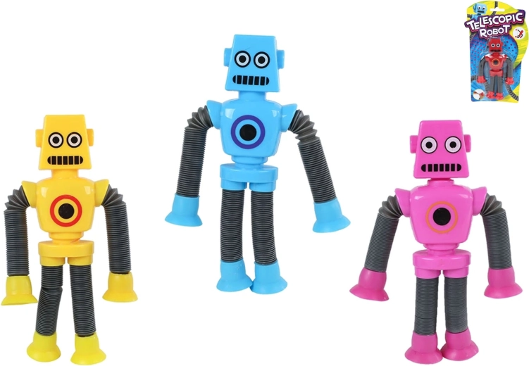 Robot extensibil cu ventuze și lumini LED pentru copii