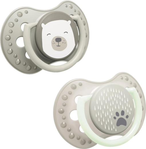 Suzetă din silicon dinamică LOVI Buddy bear 0–6 luni, 2 buc.