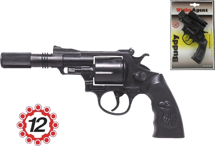 Pistol cu capse cu amortizor 23 cm, 8 focuri