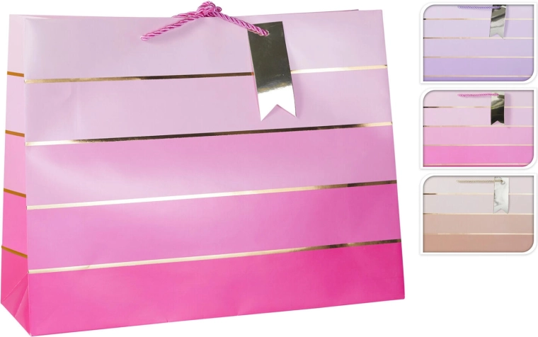 Pungă cadou din hârtie XL 40 × 30 × 10 cm, mix 3 culori