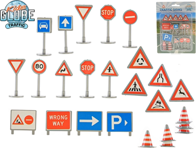Kids Globe Traffic mini indicatoare rutiere – set de 25 buc.