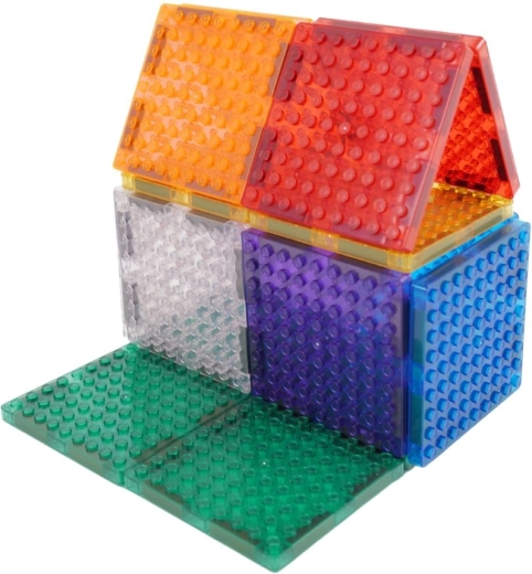 Set de construcție magnetic Cleverclixx Brick Tiles Pack Intense 16 buc.