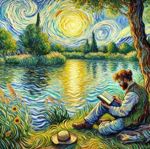 Norimpex pictură pe numere Bărbat cu carte lângă lac 40 × 50 cm
