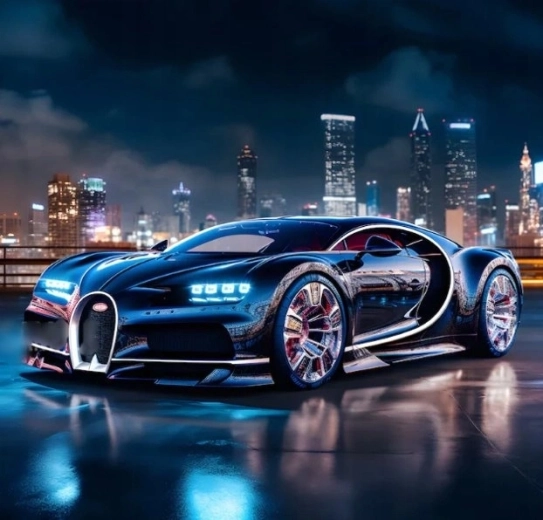 Norimpex pictură cu diamante Bugatti Chiron negru 30 × 40 cm