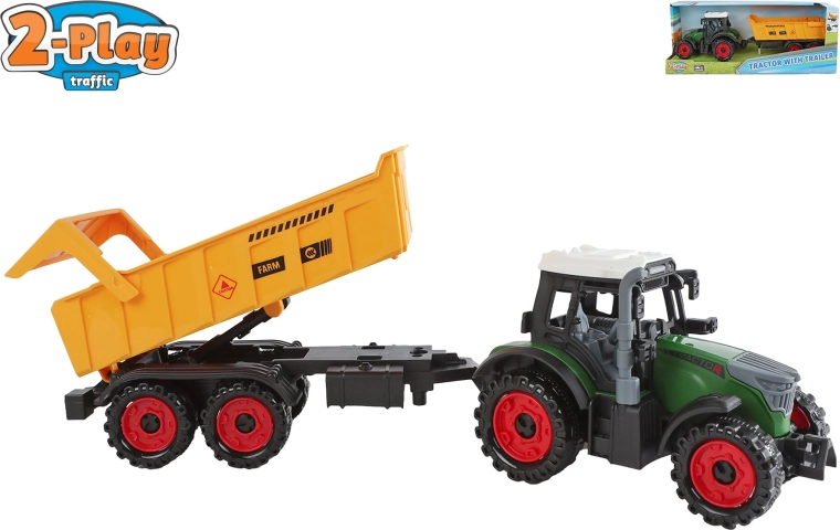 Tractor cu remorcă cu mecanism inerțial 2-Play Traffic - 1 bucată