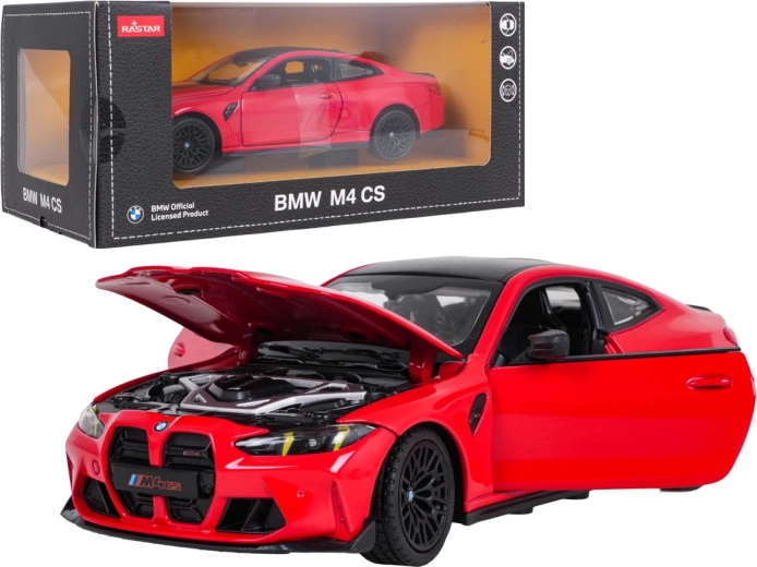 Model metalic BMW M4 CS RASTAR la scara 1:24, roșu