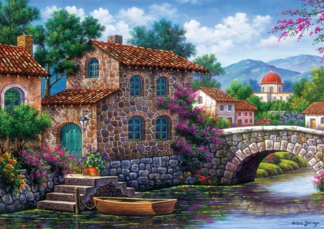 ART PUZZLE Puzzle Canal cu flori 500 piese