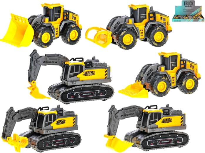 Vehicule de construcții cu mecanism inerțial 11,5 cm – galben