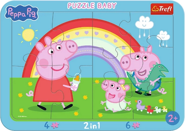 Puzzle pentru bebeluși cu ramă Mica Peppa
