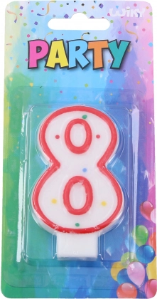 Lumânare de petrecere roșie în formă de numărul 8
