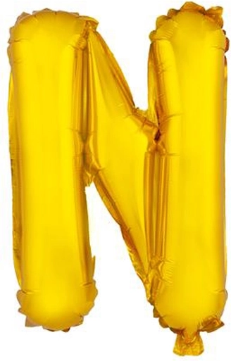 Balon folio literă N 30 cm auriu TORO