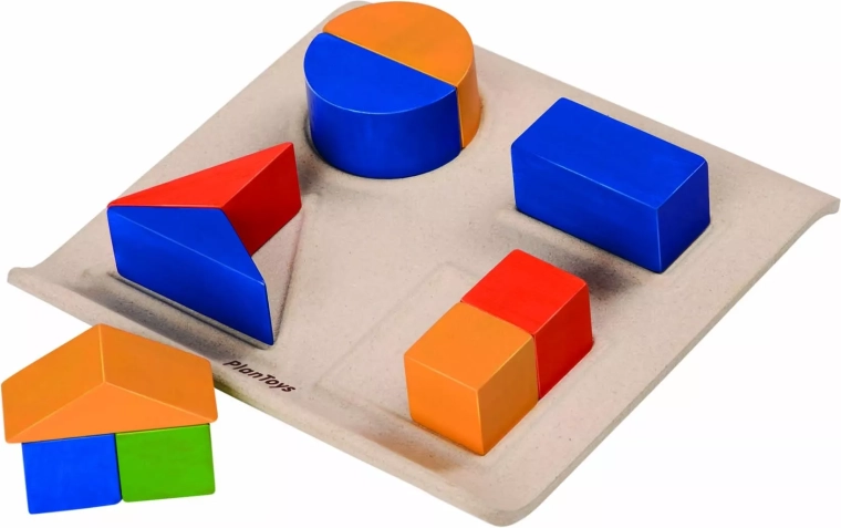 PlanToys puzzle cu forme fracționare