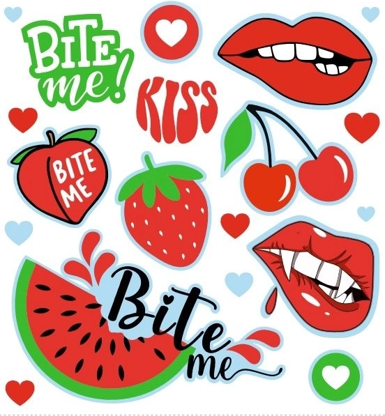 Patches termocolante Bite Me – autocolante decorative pentru haine