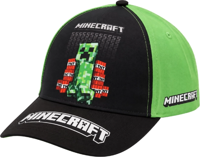Șapcă pentru copii Minecraft Creeper negru-verde 55 cm