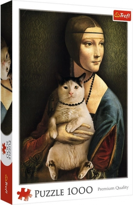 Puzzle 1000 piese Doamnă cu pisica