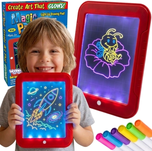 Tablă de desen luminoasă WOOPIE cu culori neon