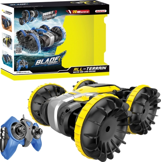 Mașină RC amfibie 1:18 – galbenă