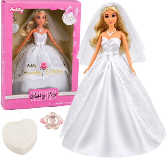Păpușa fashion Anlily – mireasă în rochie de nuntă, 30 cm