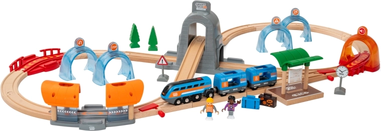 Brio Smart Tech Sound pistă de tren deluxe cu tuneluri