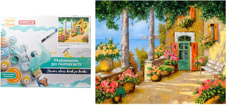 Pictură după numere – terasă cu vedere la mare