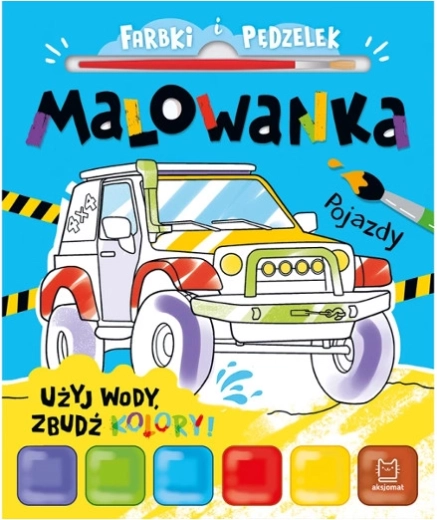 Carte de pictat cu apă cu culori și pensulă – Vehicule