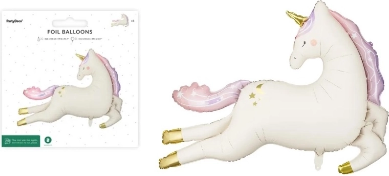 Balon din folie Unicorn bej mat 113 × 83 cm