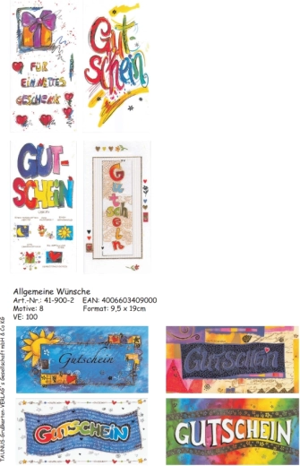 Carduri voucher (vouchere cadou) cu embosare în relief, 8 motive - 1 bucată