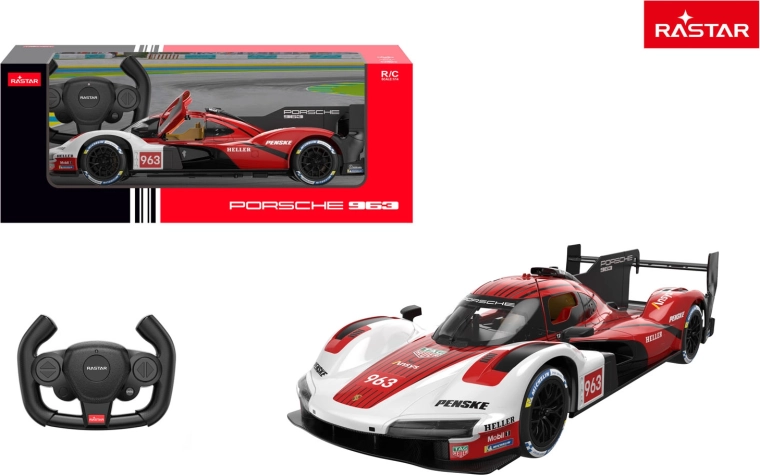 Mașină cu telecomandă Rastar Porsche 963 LMDh 1:14 roșie