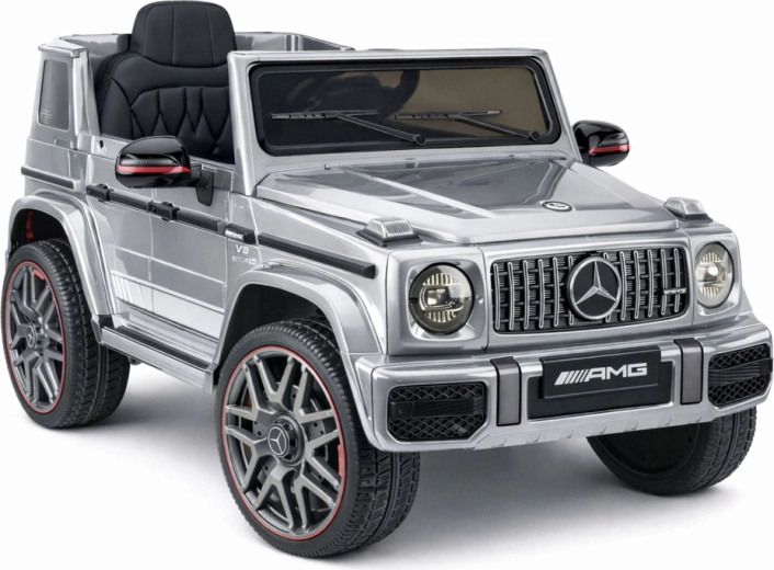 Mașinuță electrică pentru copii MERCEDES-AMG G 63, argintie lăcuită