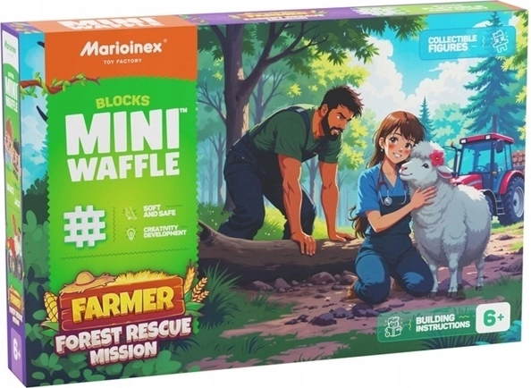 Marioinex Mini Waffle set de construcție misiune de salvare forestieră la fermă 100 piese
