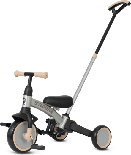 Qplay Stager 3v1 tricicletă și bicicletă de echilibru pentru copii, argintie