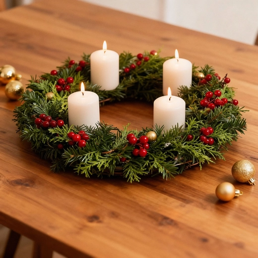 Set de lumânări albe fără parfum, 4 buc.