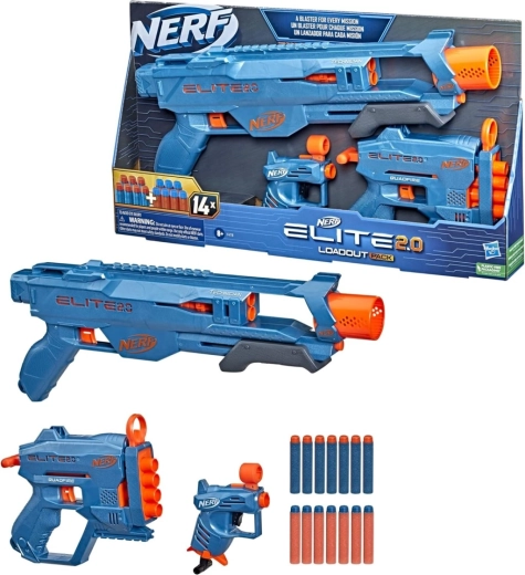 Nerf Elite 2.0 Loadout Pack – set de trei blastere cu săgeți