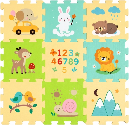 Petite&Mars puzzle de podea din spumă Nexli forest friends (9 piese)