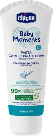 Chicco cremă pentru iritații de scutec cu zinc Baby Moments 100 ml