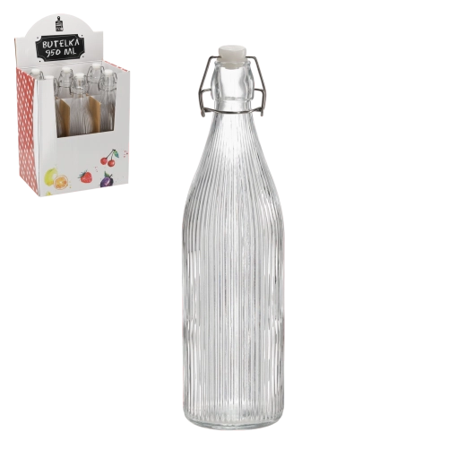 Sticlă de sticlă 950 ml cu închidere mecanică