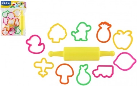 Decupatoare pentru modelină NARA cu role de plastic - 11 buc