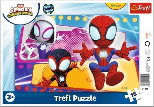 Puzzle cu ramă Spidey – echipa păianjenilor (15 piese)