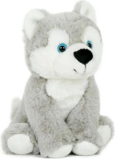 Câine husky din pluș așezat 15 × 19 cm