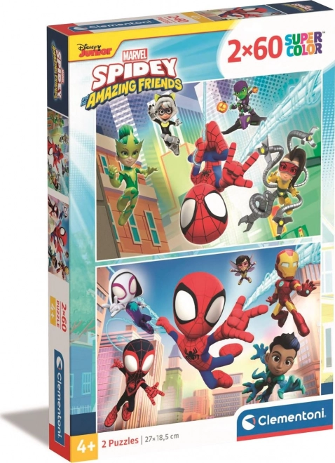 Puzzle 2×60 piese Spidey și prietenii lui uimitori
