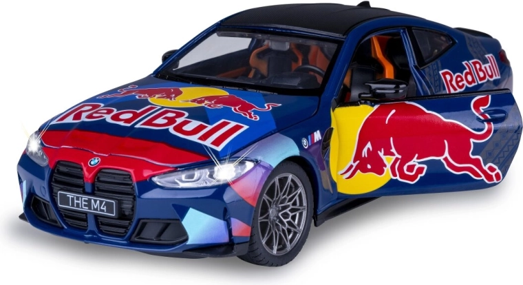 Model metalic BMW M4 la scara 1:23, albastru