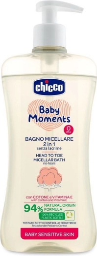 Chicco șampon micelar pentru păr și corp Baby Moments Sensitive 500 ml