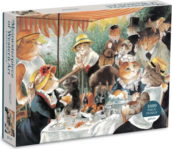 Puzzle Galison Micul dejun al canotorilor cu pisici 1000 piese