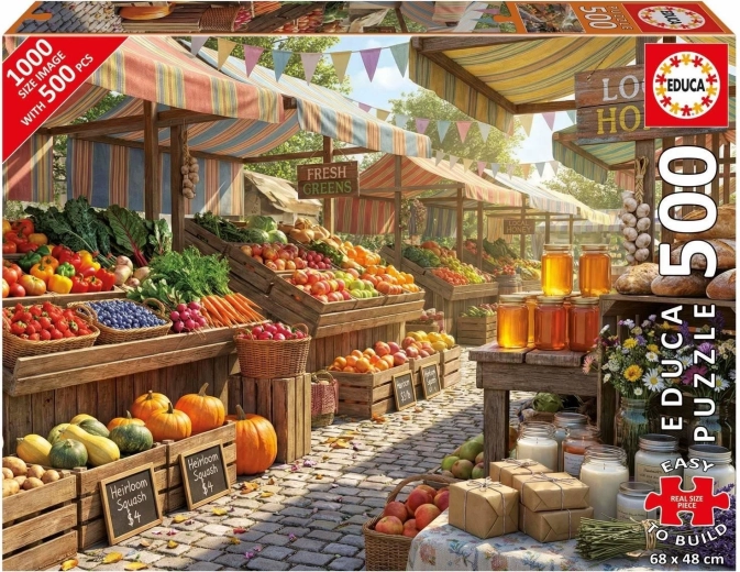 Educa puzzle Piața fermierilor însorită 500 piese