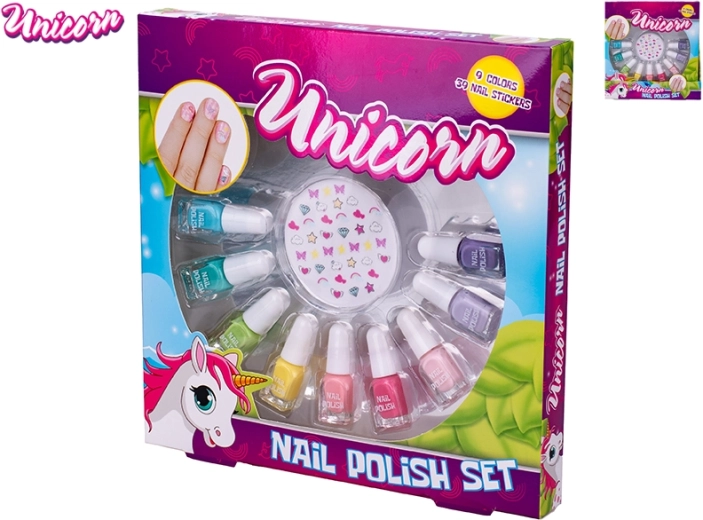Unicorn set pentru copii de lacuri de unghii cu autocolante